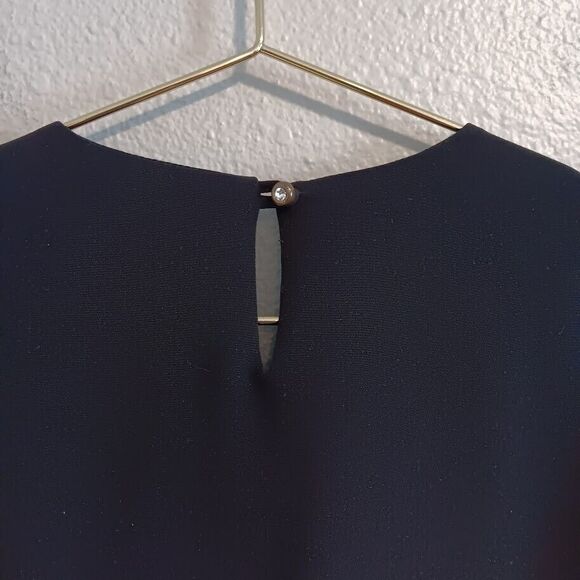 Seril Line Women's Size 38 Small Long Sleeve Black Blouse Side Zip Turkey Gold - Picture 12 of 13